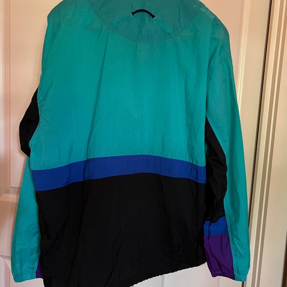 Vintage Adidas ACG Pullover Windbreaker Color: Turquoise Blue and Purple Size: L - Picture 2 of 14